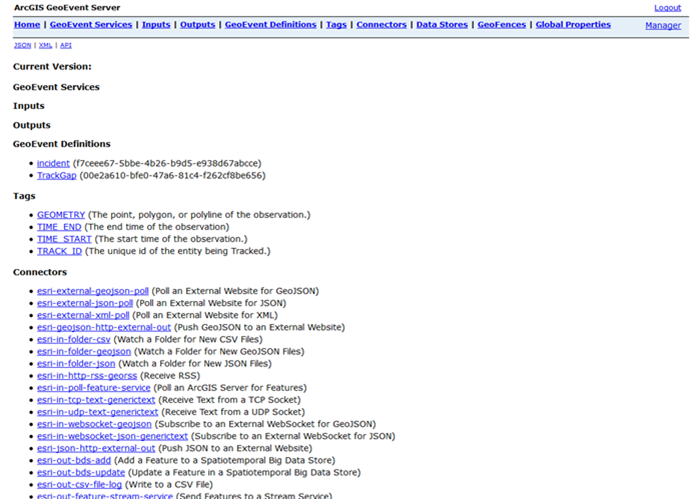 ArcGIS GeoEvent Server 管理 REST API ArcGIS GeoEvent Server 管理 REST API